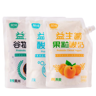 蒙纯益生菌酸奶果粒谷物酸奶牛奶发酵乳960g袋装嚼酸奶家庭分享装