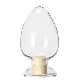 华鸥 玻璃锥形种子瓶实验室样品展示瓶鸡心瓶含胶塞125/250/500ml