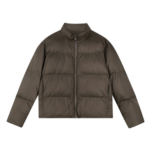 wassuphouse轻便保暖简约立领黑色羽绒服外套男冬季美式休闲上衣