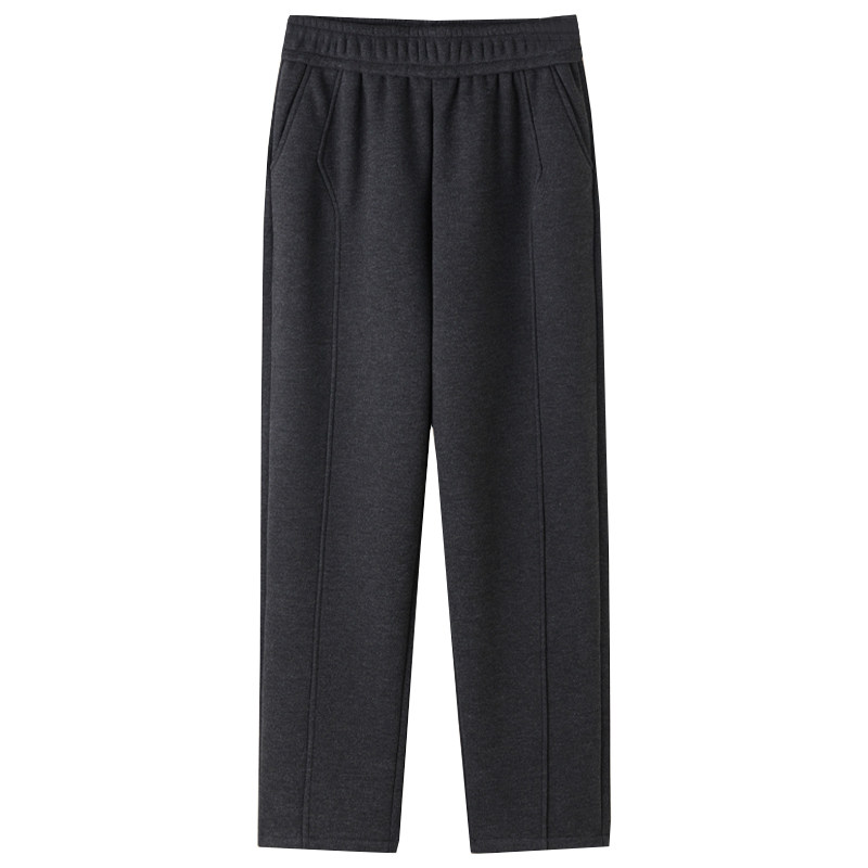 妈妈裤子秋冬休闲裤洋气奶奶中老年女裤冬季加绒加厚保暖长裤咖色