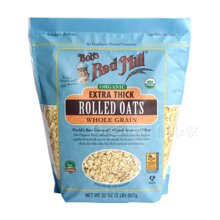 包邮美国鲍勃红磨坊Bob's RedMill特厚滚压纯燕麦片快煮907g 代餐
