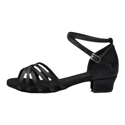 拉丁舞鞋女孩儿童软底中跟国标舞