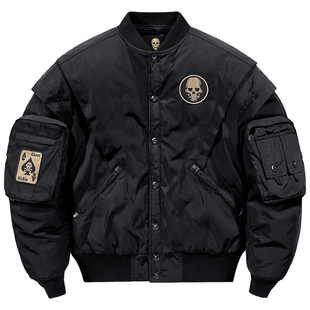 VIP冬季羽绒服男短款机能工装外套刺绣国潮设计感保暖加厚棒球服