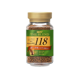 日本进口UCC悠诗诗118/113冻干速溶黑咖啡粉考研纯黑美式瓶装90g