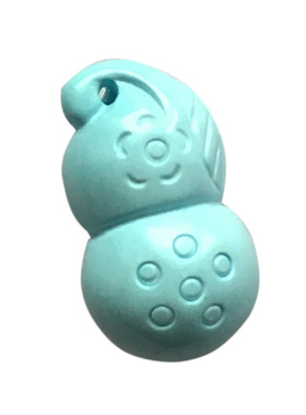 宝葫芦吊坠高瓷矿蓝松石料精雕小葫芦项链锁骨链大人小孩佩戴福禄