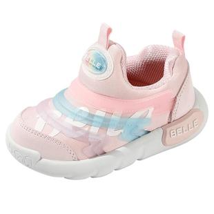 百丽童鞋儿童毛毛虫鞋秋季轻便一脚蹬运动鞋小童男女童软底休闲鞋