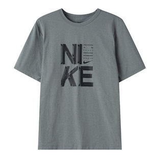 26新款NIKE耐克男子运动T恤字母印花圆领针织透气防晒短袖IF2779
