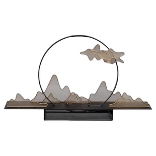 宋代美学新中式书房软装陈设搭配酒店展示柜禅意中国风高级感摆件