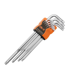 L形扳手内六角球头/梅花9件套装六方H1.5~H10六星T10~T50型螺丝刀