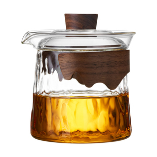 绿昌明玻璃盖碗三才泡茶碗茶杯防烫手隔热茶具套装新款过滤手抓壶