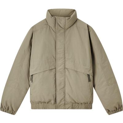 gxgjeans男装冬季日常白鸭绒外套立领休闲军绿色保暖羽绒服男