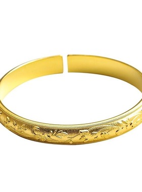 兰花开口实心手镯民族风四君子镯子文艺国潮仿真手饰送妈妈手环