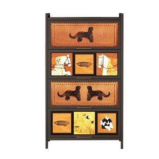 三梦中古风钢制鞋柜家用门口入户门收纳柜一体靠墙玄关大容量鞋架