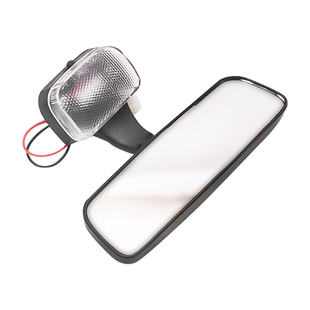 摩托车电动三轮车四轮封闭客运车后视镜带灯12V带灯内视镜倒车镜