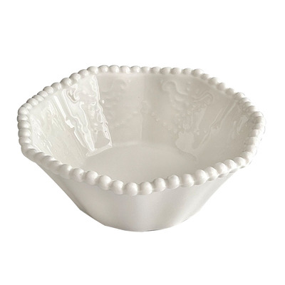 法式ins陶瓷碗珍珠浮雕甜品碗