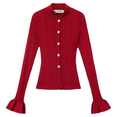 self-portrait新中式针织外套