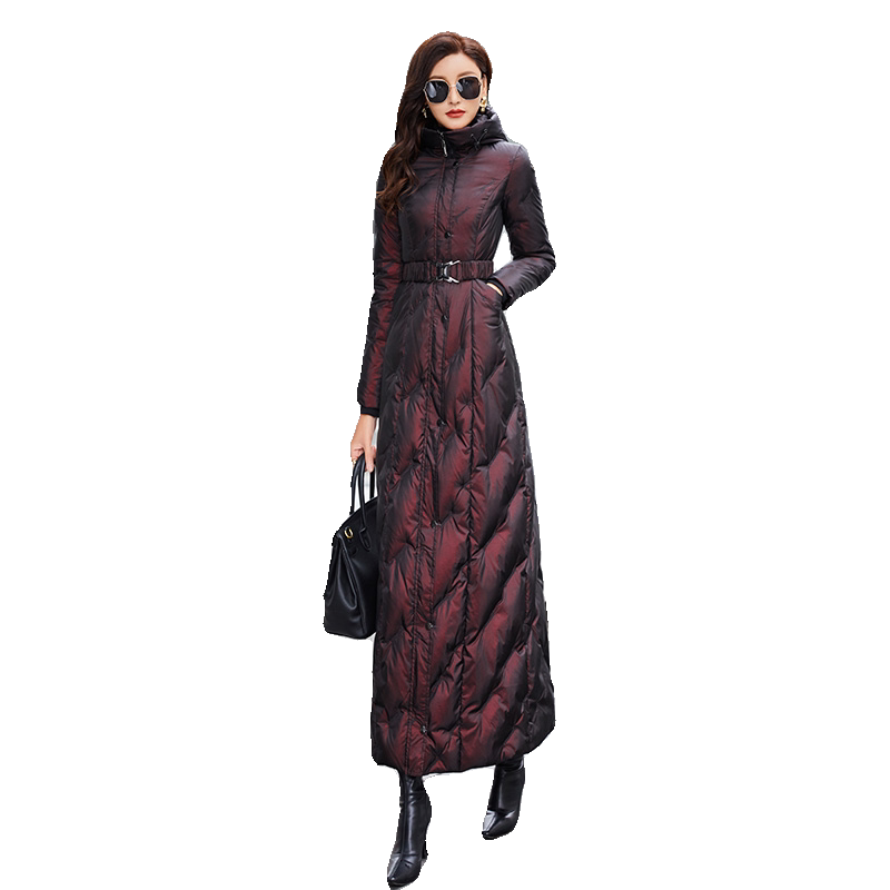 时尚白鸭绒长款大牌高端羽绒服