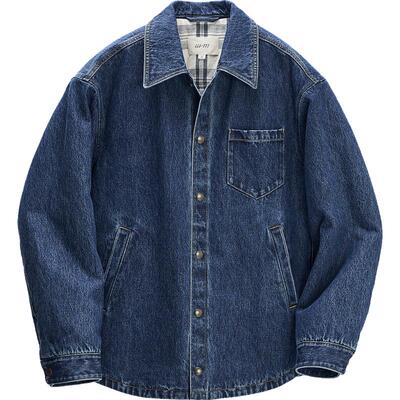 WHM水洗斜纹牛仔夹棉外套