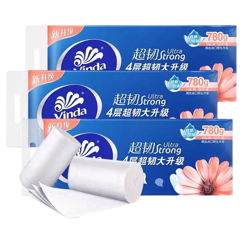 维达超韧无芯卷纸4层78g家庭装厕所纸巾家用卫生间用纸实惠装手纸