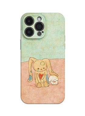 伤心兔子玩偶~治愈小狗适用iPhone16/15pro手机壳新华为mate70小米14畅享70vivoS19软iqooneo10苹果14荣耀90