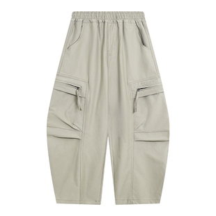 男童秋冬户外加绒工装冲锋裤2025新款青少年儿童加厚宽松直筒裤子