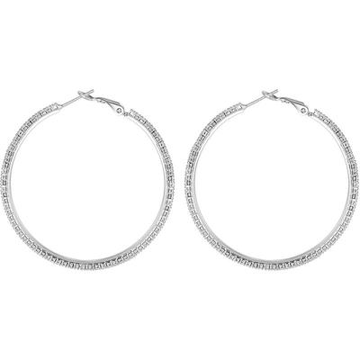 999纯银针满钻大圈圈耳环女