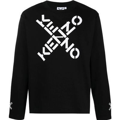 KENZO男士长袖T恤虎头字母印花