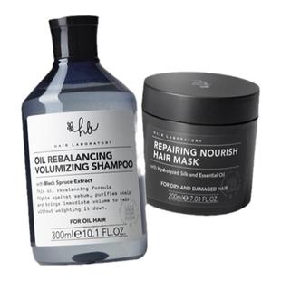 英国Hair Laboratory 黑云杉洗发水+黑晶发膜正装 蓬松柔顺组合