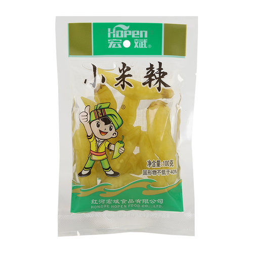 宏斌泡椒小米辣100g*100袋商用云南特产自制泡凤爪辣椒批下饭菜发