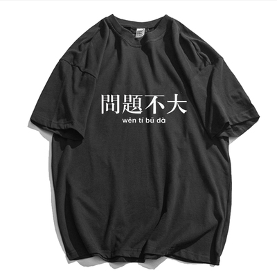 短袖国潮文字青少年问题不大新品