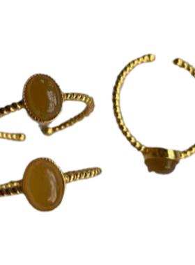 男女925银简约开口式可调节戒指