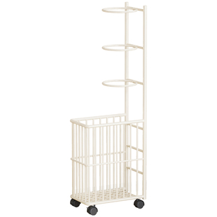 篮球收纳架家用足球排球羽毛球拍瑜伽垫带轮可移动健身器材收纳筐