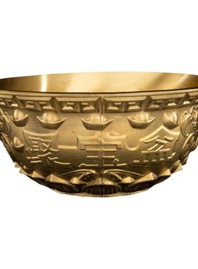 铜聚宝盆摆件招财聚财实心聚宝盆