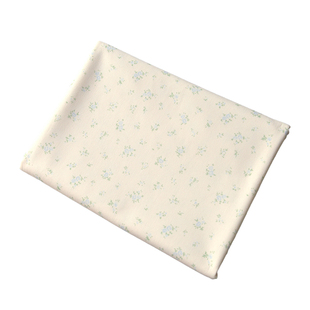 清新蓝绿小花涤纶灯芯绒 长裙子大衣服装短裙沙发巾不易皱面料