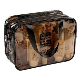 干湿分离洗漱包双层便携旅游透明防水健身游泳洗澡化妆包收纳袋女