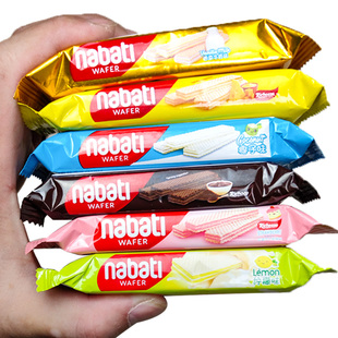 印尼进口纳宝帝丽芝士彩虹威化饼干奶酪芝士多口味nabati零食25g