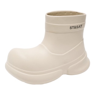 星期六女款2025新款小丑鞋防水雨靴女时尚外穿雨鞋厚底徒步靴子