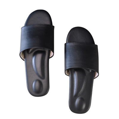 高档全皮防臭真皮凉拖鞋按摩减震