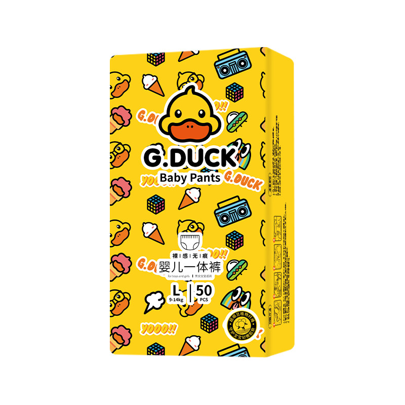 G.DUCK小黄鸭拉拉裤裸感纸尿裤婴儿超薄透气成长裤宝宝专用尿不湿