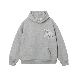 赵昭仪同款FORNINES重磅刺绣加绒卫衣男女连帽衫情侣秋冬加厚外套