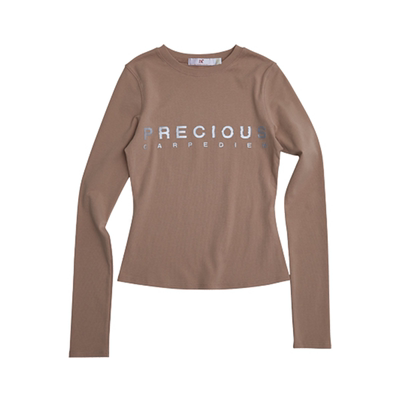 IAWARMAIDING烫银印花长袖T恤