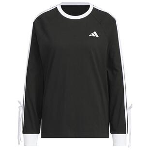 【滔搏运动】adidas阿迪达斯女子三条纹蝴蝶结休闲长袖T恤KG3858