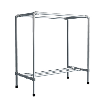 新款镀锌钢管晾衣架落地立式卧室简易挂衣服钢结构衣柜置物架金属