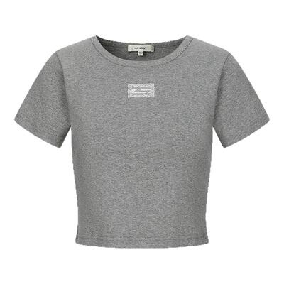 MOUSSY 夏季新品简约休闲纯棉圆领正肩短袖T恤028ISA90-1001