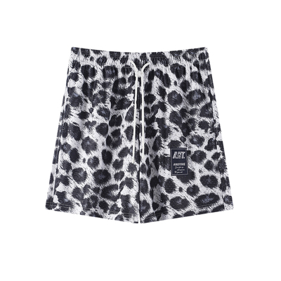 andtime动物主题豹纹短裤