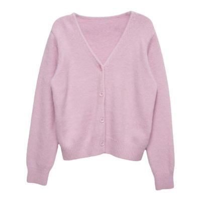 eihey诶嘿2025秋季宽松V领毛衣外套女慵懒风通勤软糯针织上衣女