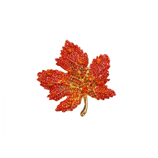 胸针高档女精致红色枫叶防走光别针设计感小众胸花气质复古配饰品