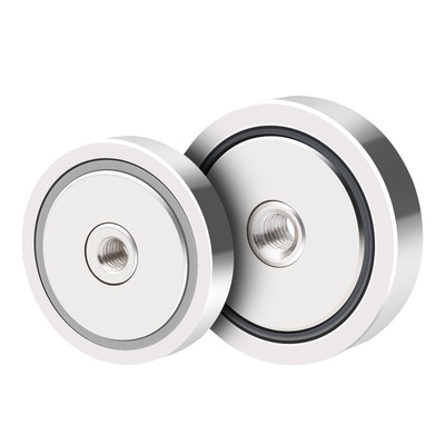 平螺纹锅磁强磁固定器内螺纹锅磁铁吸盘直孔防撞磁钢内丝磁性底座