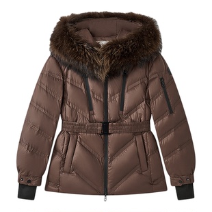 【白鹅绒】Laurel劳芮新款保暖毛领连帽羽绒服LWD364L02900