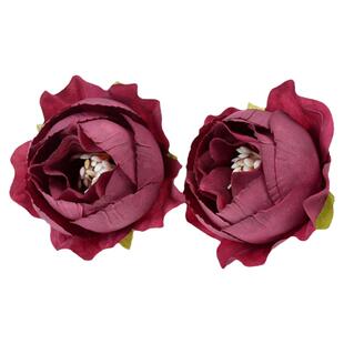 森系仿真花玫瑰花头花朵假花 绢花diy手工材料 头饰配件 礼盒装饰